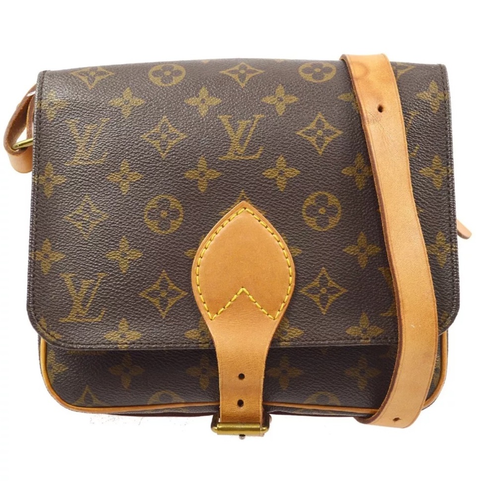 Authentic LOUIS VUITTON CARTOUCHIERE MM SHOULDER BAG MONOGRAM M51253
